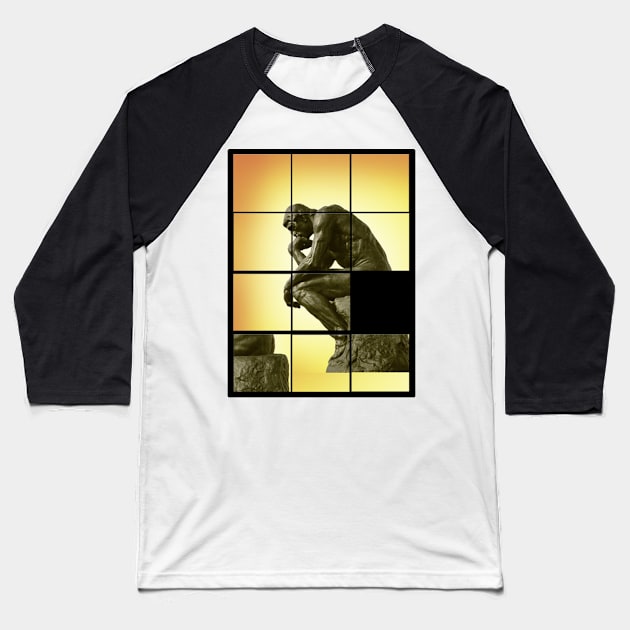 Le penseur The Thinker, sliding pictures game puzzle Baseball T-Shirt by Quentin1984